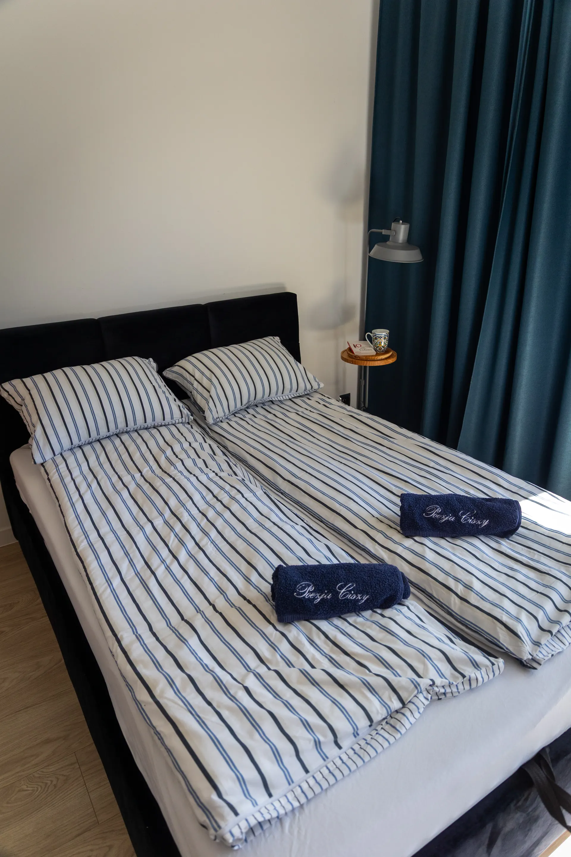 Salon Apartamentu 4 z sofą i strefą wypoczynkową — Poezja Ciszy Dębki